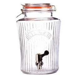Bonbonne En Verre Strié Avec Robinet Jus Punch Rhum Arrangé KILNER 5 L SC