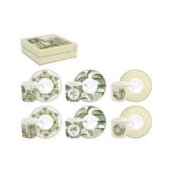 EASY LIFE CEYLON Coffret Tasse Café Expresso Porcelaine Vert - Les 6 SC