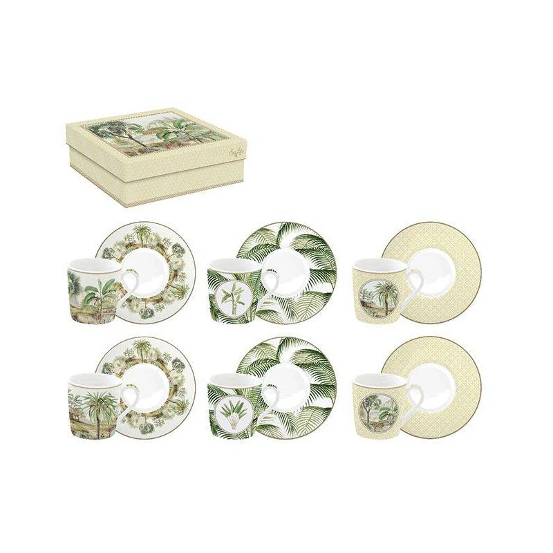 EASY LIFE CEYLON Coffret Tasse Café Expresso Porcelaine Vert - Les 6 SC 3 EASY LIFE CEYLON Coffret Tasse Café Expresso Porcelaine Vert - Les 6 SC