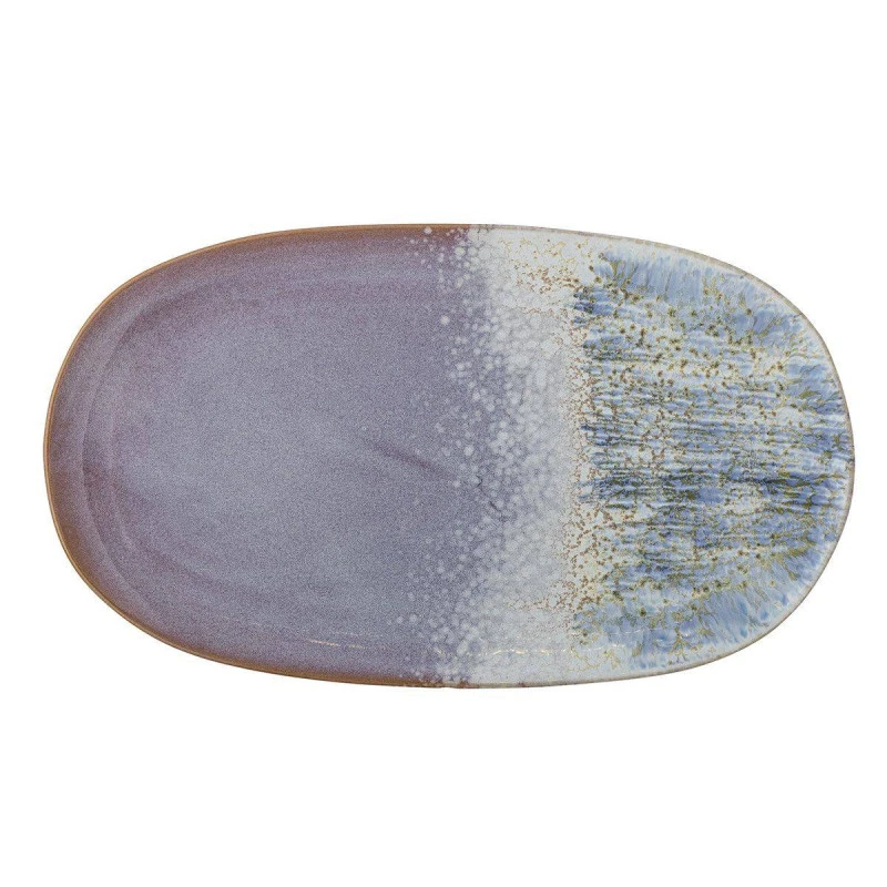 CLOE Plat Ovale En Grès L37 BLOOMINGVILLE Rose Et Bleu 3 CLOE Plat Ovale En Grès L37 BLOOMINGVILLE Rose Et Bleu