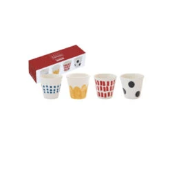 EASY LIFE Coffret De 4 Gobelets à Café 6 Cl Rouge