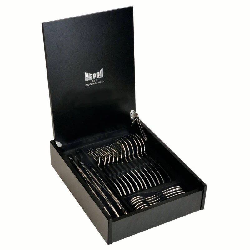 Coffret En Bois Pour Ménagère 24 Pièces Mepra 4 Coffret En Bois Pour Ménagère 24 Pièces Mepra – Image 2