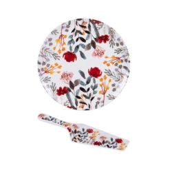 FLOR Plat De Service Tarte Gâteaux D31 Cm Avec Pelle Porcelaine TABLE PASSION -Magasin De Cuisine À Domicile flor plat de service tarte gateaux d31 cm avec pelle porcelaine table passion 3
