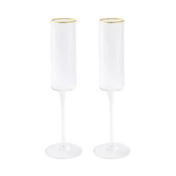 EASY LIFE Flute à Champagne X2 20 Cl Avec Liseret Or -Magasin De Cuisine À Domicile flute a champagne x2 20 cl avec liseret or 2