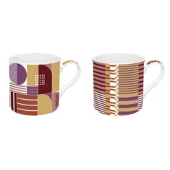 EASY LIFE GEOMETRIC ART Coffret Mug Porcelaine Easylife - Les 2 SC -Magasin De Cuisine À Domicile geometric art coffret mug porcelaine easylife les 2 sc p 5
