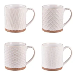 JASPE Coffret Mugs Porcelaine Beige TABLE PASSION 30cl - Les 4