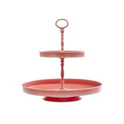 Plat à étagère En Métal Paint H 37 Cm D 36 Cm RICE Corail -Magasin De Cuisine À Domicile plat a etagere en metal paint h 37 cm d 36 cm rice corail nvs 2