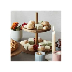 Plat Serviteur Présentoir à Gâteaux Biscuits 2 étages En Bois D´Acacia Point Virgule -Magasin De Cuisine À Domicile plat serviteur presentoir a gateaux biscuits 2 etages en bois dacacia point virgule 2
