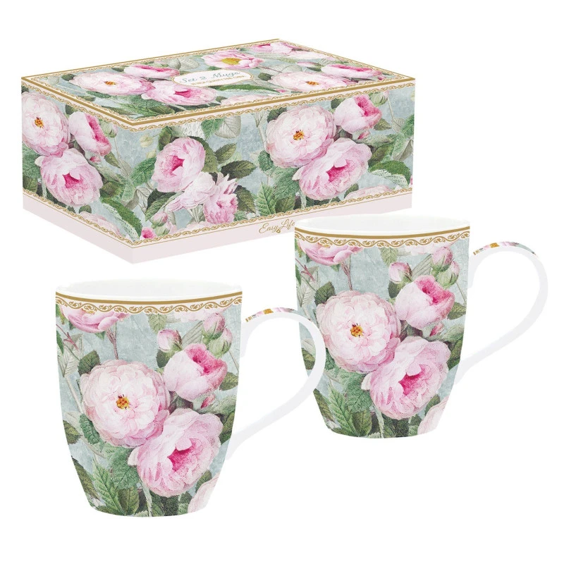 EASY LIFE ROSES EN FLEUR Coffret 2 Mugs 30cl En Porcelaine 3 EASY LIFE ROSES EN FLEUR Coffret 2 Mugs 30cl En Porcelaine