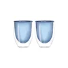 Tasse à Café Thé En Verre Double Paroi 22 Cl WD Lifestyle Bleu - Les 2 -Magasin De Cuisine À Domicile tasse a cafe the en verre double paroi 25 cl wd lifestyle bleu les 2