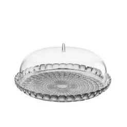 TIFFANY Ensemble Plat Et Cloche à Gâteaux Guzzini Gris D30
