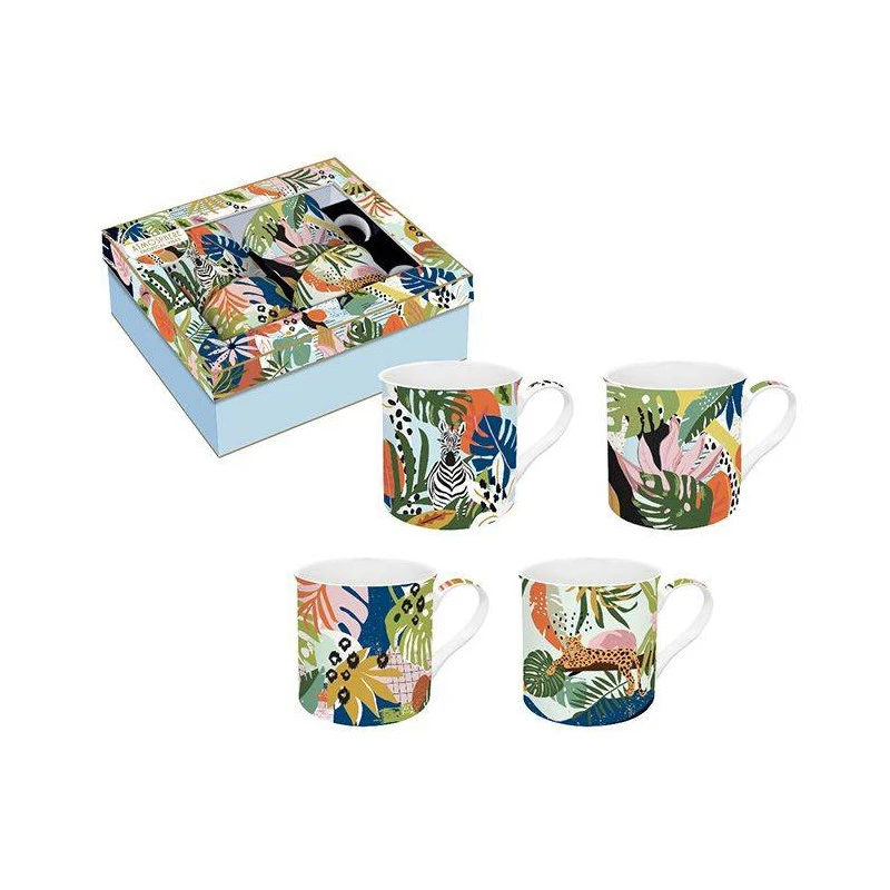 EASY LIFE TROPICAL VIBES Mug Porcelaine - Coffret De 4 4 EASY LIFE TROPICAL VIBES Mug Porcelaine - Coffret De 4 – Image 2