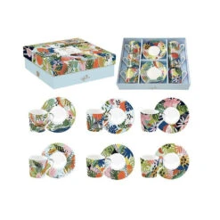 EASY LIFE TROPICAL VIBES Tasse Café Expresso Porcelaine Bleu - Les 6